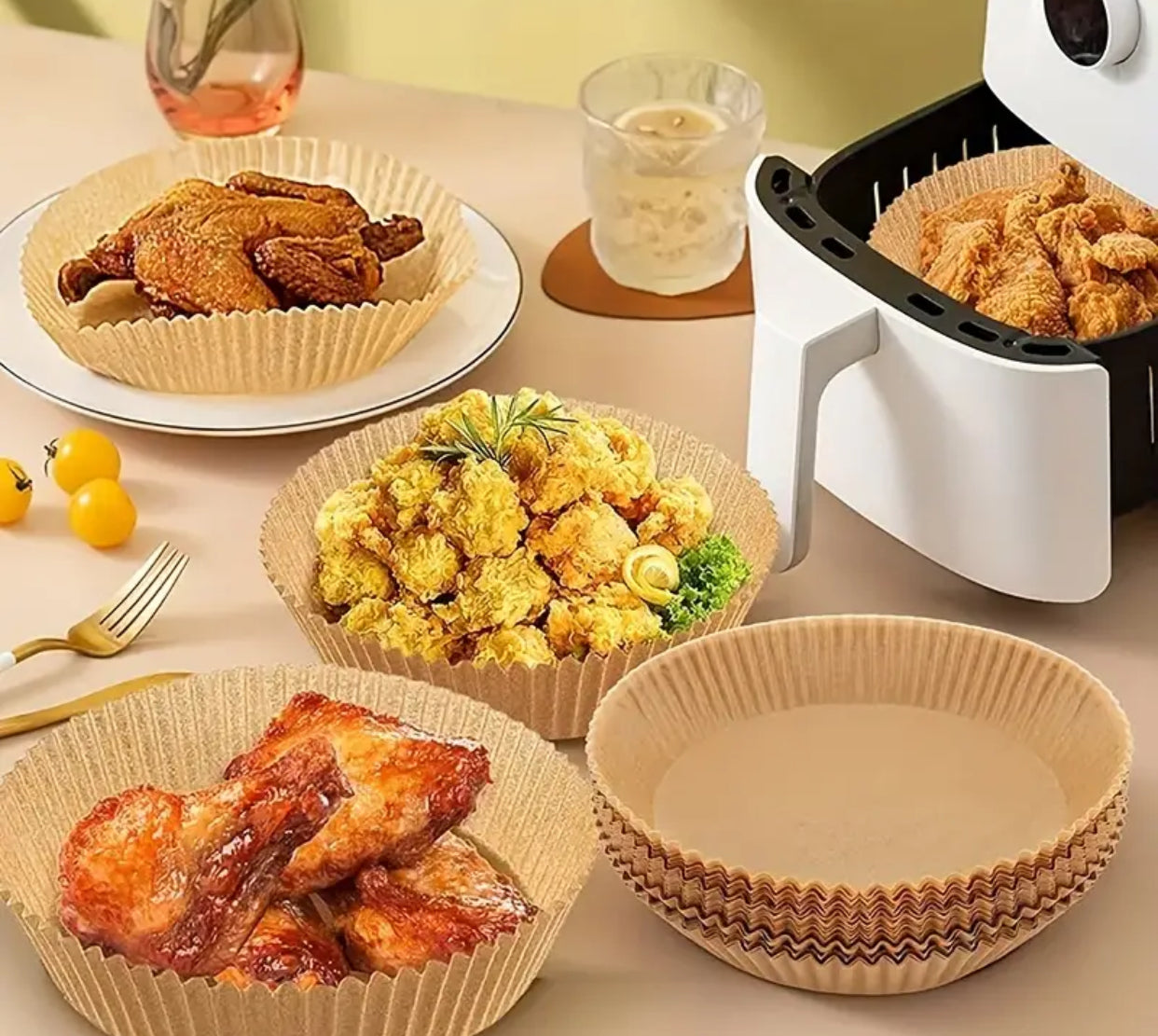 50 x Disposable Air Fryer Liners (16.0cm/19.99cm)